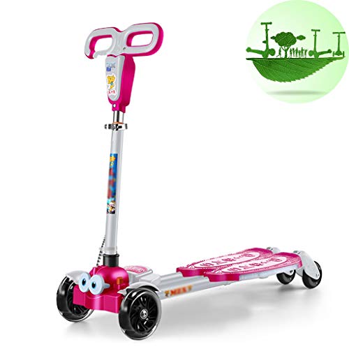 Scooters Self Balancing 4-12 Years Old Children Fashion Cartoon Scissors Skateboard Men's and Women's Flash Four-Wheel Double Pedal (Color : Pink, Size : 60-85cm) Sale