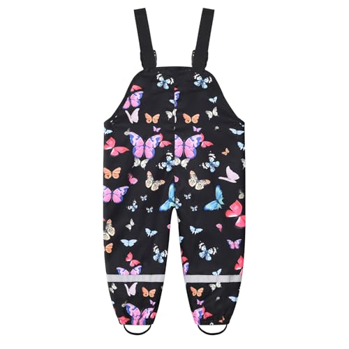 Toddler Girls Boys Rain Pants Water Resistant Suspender Trousers Mud Dirt Proof Bib Pants Play Overalls2