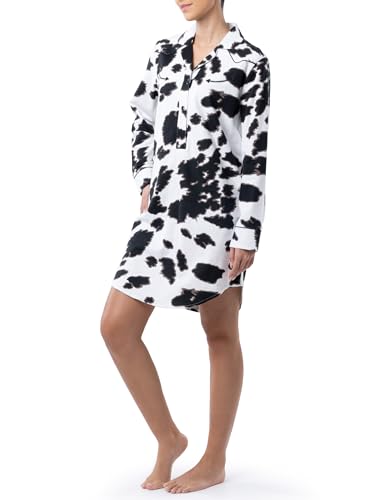 Wrangler Women's Mid-Length Flannel Sleep Shirtdress, Cow Print, 4X - image 5