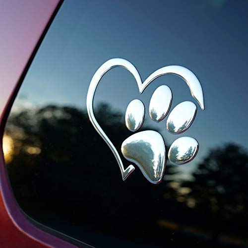 3D Heart And Paw Decal #TOP3