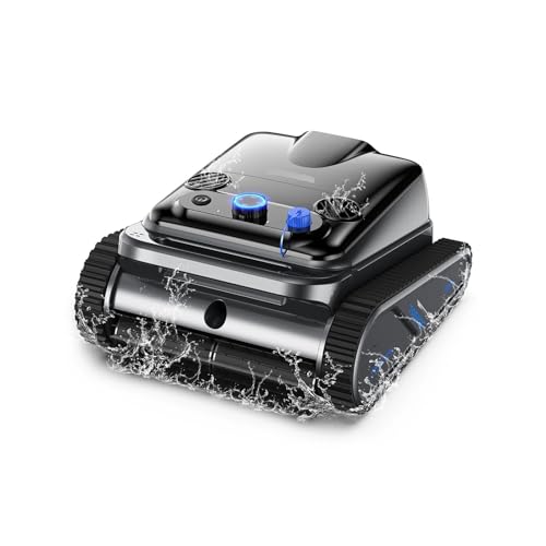 Automatic Cordless Robotic Pool Cleaner - 240 Mins Runtime, Self-Parking for Flat Above/In-Ground Pools (Up to 80Ft/2000 Sq.Ft)