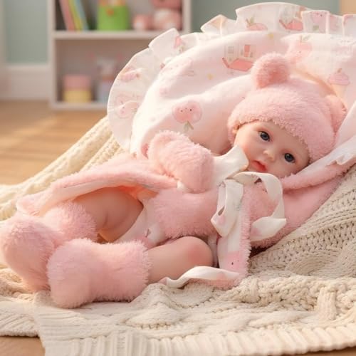 Muñeca Bebé Reborn Silicona 12 Pulgadas Realista miniatura 3