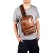 AOLIDA Men Sling Bag Leather Unbalance Chest Shoulder Bags Casual Crossbody Bag Travel Hiking Daypacks