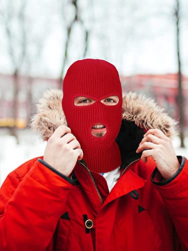 Image of Winter 1-Hole Knitted Ski Full Face Covering | Adult Men's & Women's Balaclava for Outdoor Sports & Cold Weather
