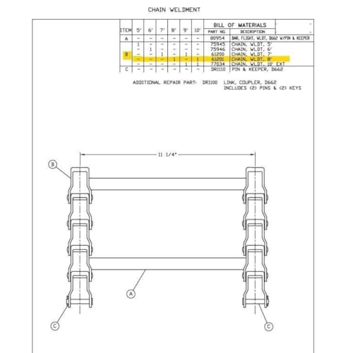 Henderson 61201, cadena para esparcidores FSP miniatura 2