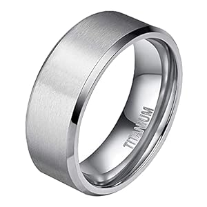 Zakk Titanium ring, voor dames en heren, zilverkleurig, mat, geborsteld, geschikt als verlovingsring, partnerring of trouwring, 4 mm, 6 mm, 8 mm of 10 mm breed