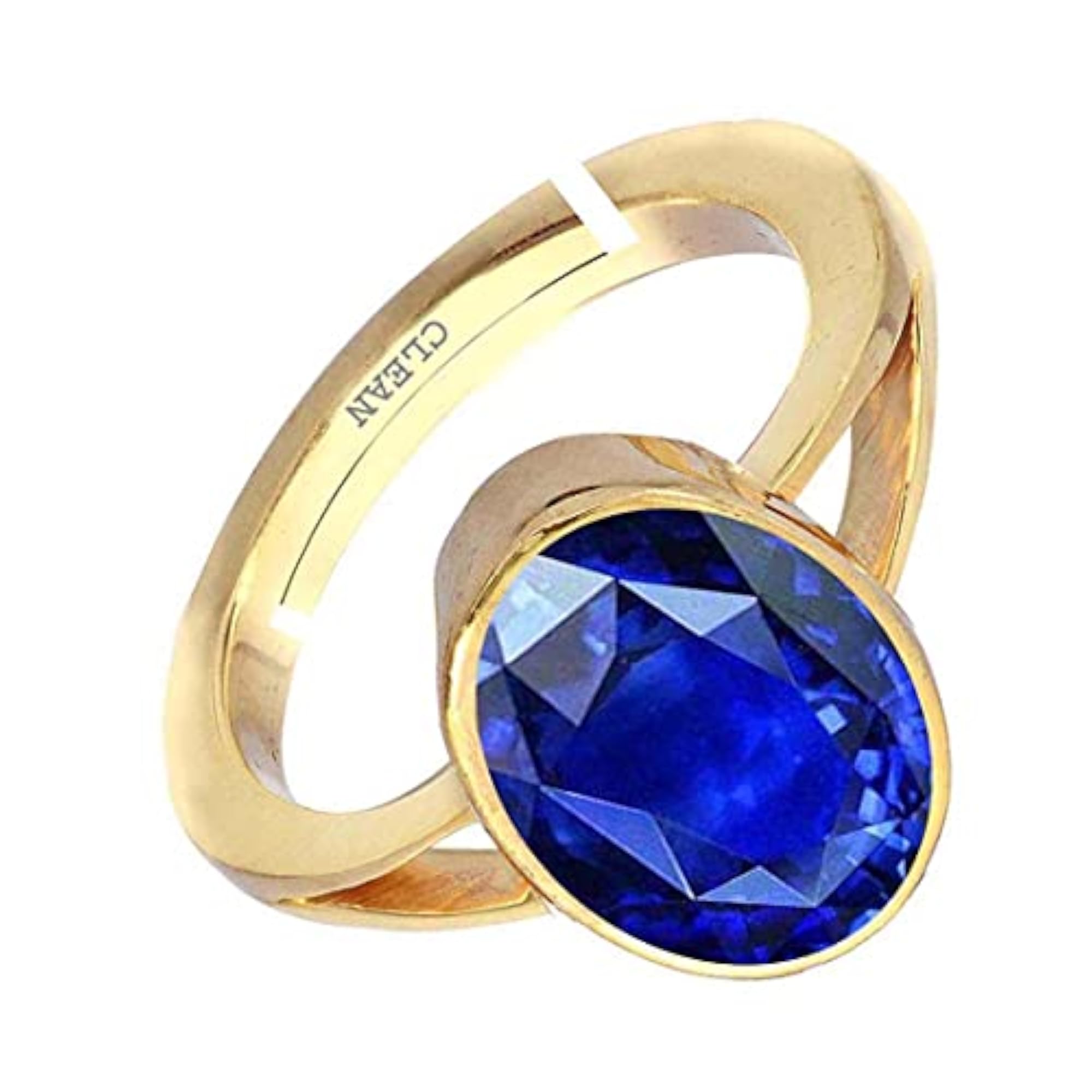 Women's Blue Sapphire Gold Plated Adjustable Ring, Astrological