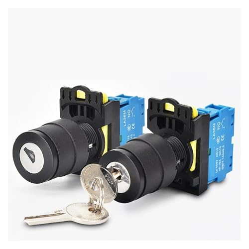 Interruptor De Llave LA36M De 22mm, 12v, 220v, 10A, 2 Posiciones, 1NO, Botón De Perilla De Encendido Y Apagado, 2NO, Selector De Interruptor Giratorio De 3 Posiciones Con Llaves(2 position 1NO)