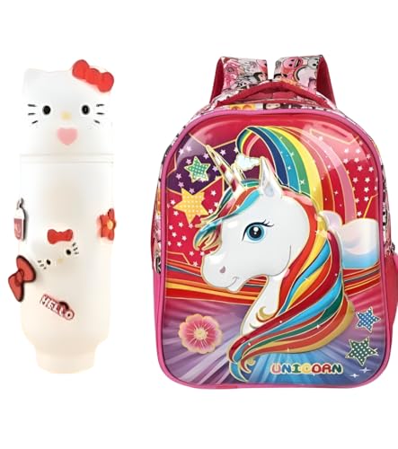 Image of Unicorn School Bag For Girls and boys Cartoon Printed Waterproof Backpack for kids Ideal For Small Kids Bag UKG Nursery 1st Class boys School Bags 3-6 years kid