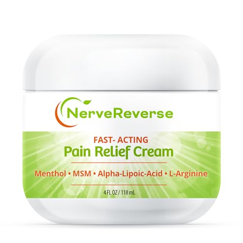 NerveReverse - Soothing Relief Cream for Feet, Legs, Back, Shoulders, Neck. LARGE 4 OZ. JAR. Fast-Acting Cream with 4% Menthol, MSM, L-Carnitine, L-Arginine, Vitamin E, Vitamin B6