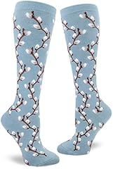 Pussy Willow Knee High Socks in Slate Blue
