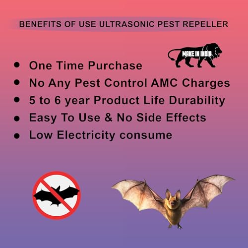 Image of Ultrasonic Bat Repellent use for Outdoor & Indoor Like Farm,Garden, Warehouse & Home Bat Repelled System for Eco-Friendly & Chemical Free, Very Loud & Noisy Sound Frequency Repelled