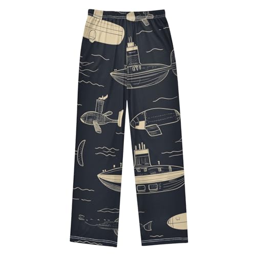 ZZXXB Submarines Boys Long Pants Soft Trousers Elastic Waist Kids Lounge Bottoms with Pockets S-XL2