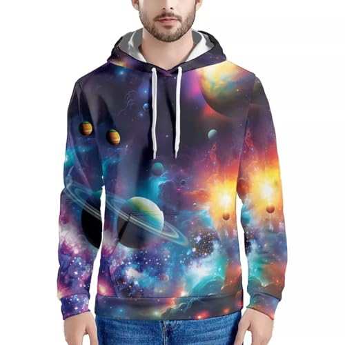 Image of Forchrinse Green Palm Tree Sea Beach Mens Hoodies Pullover Long Sleeve Fleece Hoodie Cozy Sport Casual Outwear