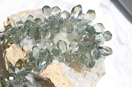 Prasiolite naturelle en perles de torsion pour création de bijoux