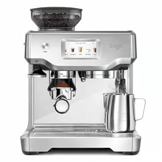 Sage - The Barista Touch - Kaffeemaschine mit automatischem Milchaufschäumer & integriertem Mahlwerk - Touchscreen, abnehmbarer Tamper, 5 Voreinstellungen - Siebträgermaschine - Gebürsteter Edelstahl