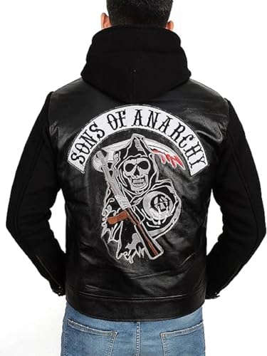 ZM ATTIRE Veste en cuir, gilet et sweat à capuche de cosplay pour homme Son of Anarchy Biker Club California, 4XL