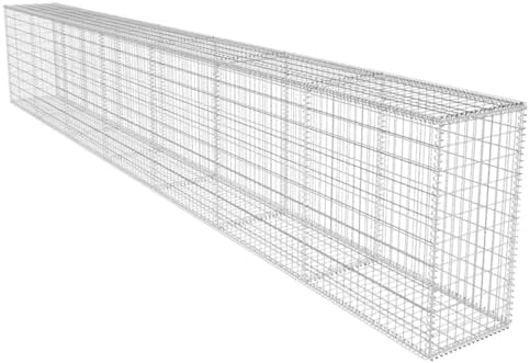 vidaXL Muro de gaviones con cubierta acero galvanizado 600x50x100...