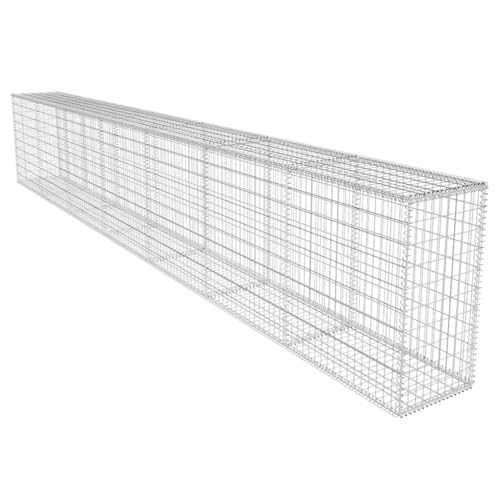 vidaXL Gabionenwand Verzinkter Stahl 600x40x100cm Gabione Steinkorb Drahtkorb