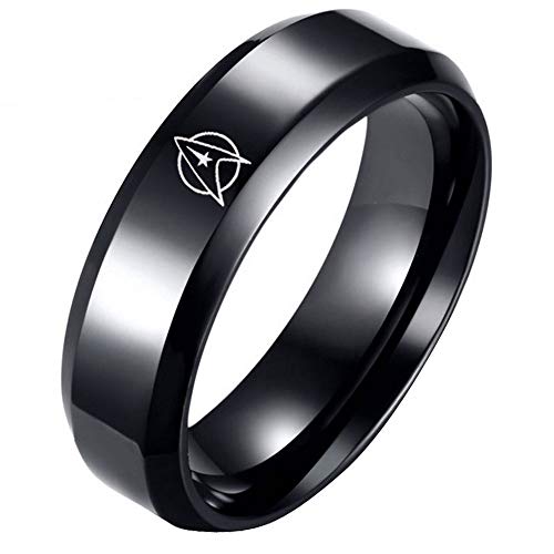 XAHH Star Trek Titanium Steel Matching Sets Ring for Couples Eternity Anniversary Wedding Band Black Size 13