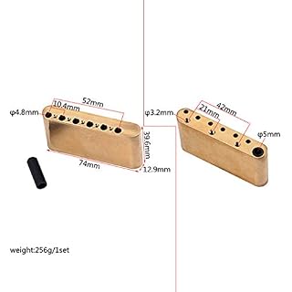 Alnicov Bloc trémolo en laiton pour guitare électrique Fender Stratocaster 74 mm - Les Beatles, Paul McCartney, John Lennon, RIngo Starr, George Harrison Alnicov Bloc trémolo en laiton pour guitare électrique Fender Stratocaster 74 mm – Image 4