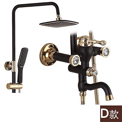 T-THSZ Juego de ducha con pistola de aspersión caliente y fría Juego de ducha ducha portátil Juego de ducha de tres piezas con bidé, D