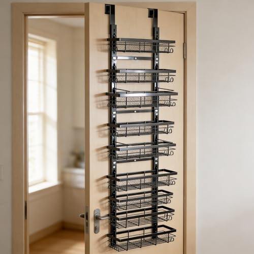 Estantería multiusos de 9 estantes con anclaje de pared para almacenamiento vertical rígido 3