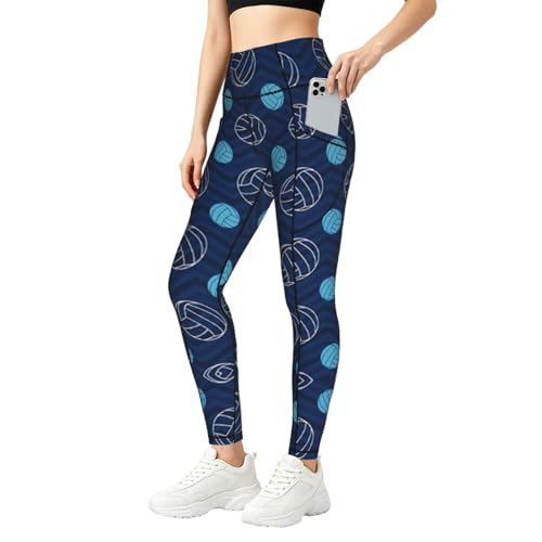 Legging vêtements de sport de compression volleyball bleu