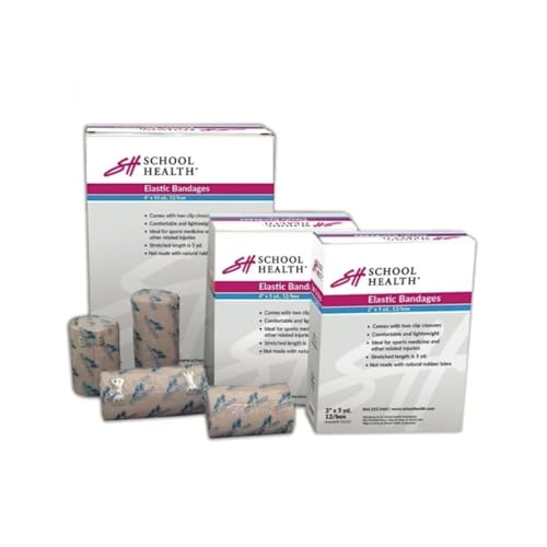 School Health - Elastic Bandage, 5 Yards in Length, Comes with Aluminum Fasteners (6" x 5 yrd, 10, Count)