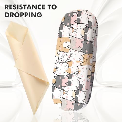 Image of Glasses Case Hard Shell,Portable Protective Eyeglasses Case, Eyeglass Holder Box with Cleaning Cloth, for men women
