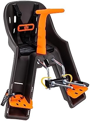 CADEIRINHA DIANTEIRA BABY BIKE GRAFITE COM LARANJA
