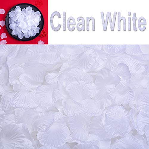 Image of 1000PCS Fake Rose Petals for Romantic Night Romantic Festive Atmosphere Creation for Marriage Proposa Wedding Valentine's Day Decoration Party Activities(White)