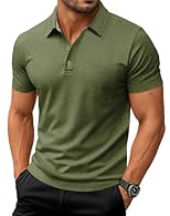 Material:Polyester & Spandex.This men's golf polo shirt is ultra soft,stretchy,lightweight and comfortable against your skin,providing superior comfort all day long. Quick Dry:The soft and breathable fabric absorbs moisture and sweat from the skin an...