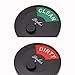 Dishwasher Magnet Clean Dirty Sign, Round and Rotating Design, Non-scratching Magnet and 3M Adhesive Stickers, Perfect Kitchen Gadgets for All Dishwashers (White)