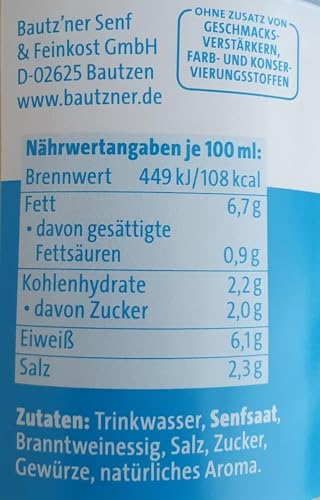 Bautzner Senf 3 X 200 ml Feinschmecker mittelscharf, pikant-süß, scharf