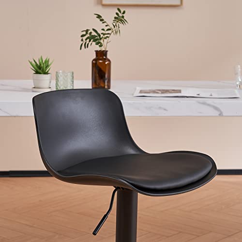 Younike Bar Stools Set Of 2 Modern Black Pu Counter Height Barstool, High Padded Swivel Adjustable Barstools With Back For Bar Counter And Kitchen Island #TOP4