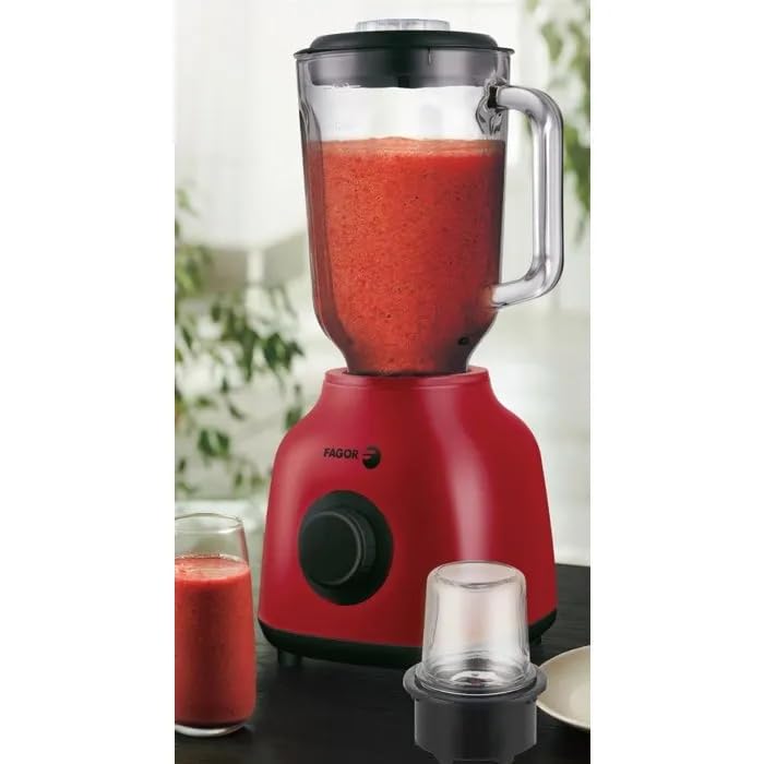 Fagor Standmixer Glas 1,5 L mit Zerkleinerer 500 ml 400 W Rot FGB2153