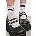 CELNEPHO Mary Jane Shoes for Women, Ankle Strap Mid Heel Platform Wedge Gothic Lolita Dress Pumps Shoes