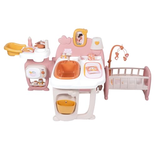Smoby - Baby Nurse - Grande Maison des Bébés - pour Poupons Jusqu'à 42 cms - 19 Accessoires - Matière Recyclée - A Partir de 3 Ans - Fabrication Française