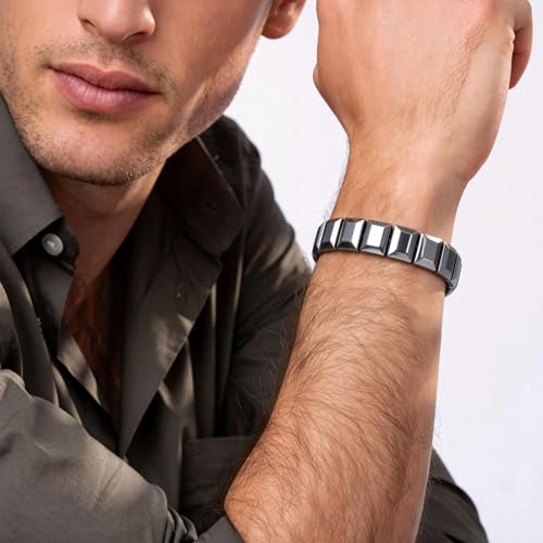 Pulsera natural de hematita para hombre miniatura 5