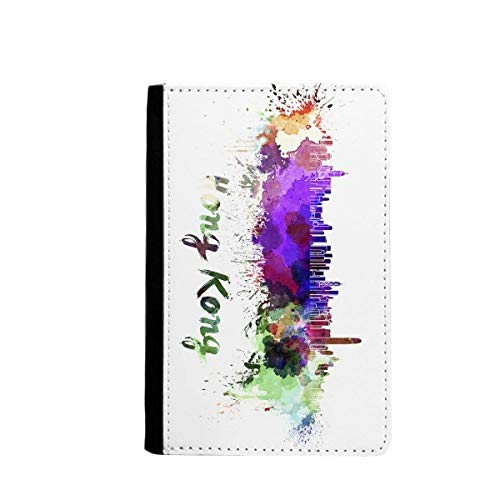 Étui portefeuille passeport Hong Kong en aquarelle pour voyage