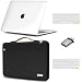 Produktbild TECOOL Hülle Tasche Kompatibel mit MacBook Air 13 Zoll 2022 2021 2020 2019 2018 A2337 M1/A2179/A1932,Plastik Hartschale & Laptoptasche & Tastaturschutz & USB Adapter für Mac Air 13,3 - Klar & Schwarz
