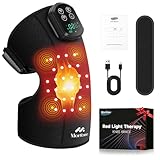 Morfone Red Light Therapy Device for Knee,3 Vibration Modes and 4 Heating Levels,5000mAh Wireless Rechargeable, 660nm and 850nm Infrared Red Light Therapy for Knee,Gifts for Women Men
