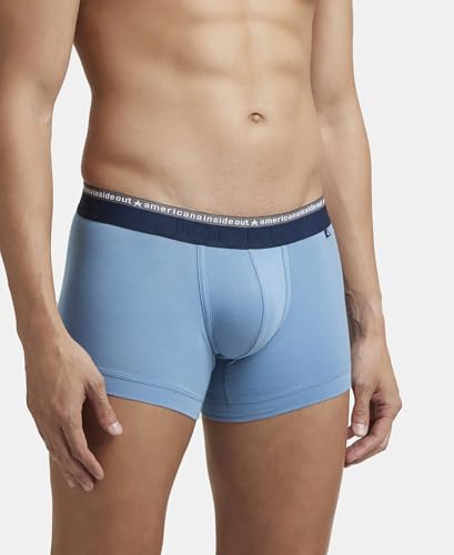 Image of Jockey US60 Men's Super Combed Cotton Elastane Stretch Solid Trunk with Ultrasoft Waistband