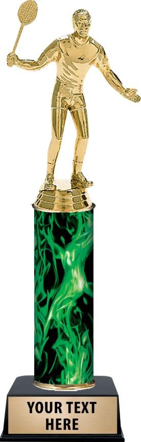 Crown Awards Personalized Badminton Trophy, 11" Male Badminton Trophy Award, Customize Now