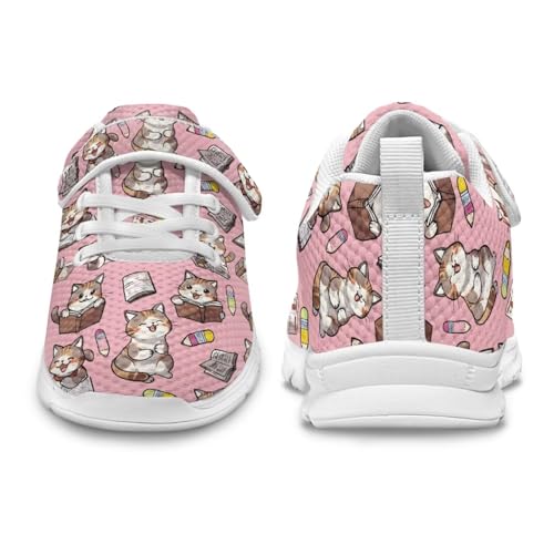 Cat Print Girls Boys Athletic Sneaker Casual Hiking Shoes Tennis Walking Strap Sneakers for Kids3