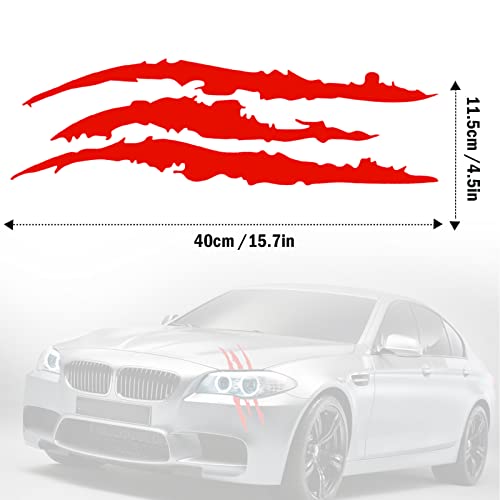 2PCS Claw Mark Decals for Cars,Headlight Car Sticker ,Stripes Scratch Decal Vinyl for Sports Cars SUV Pickup Truck Window Motorcycles ect (red)