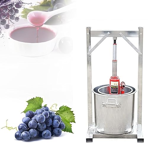 ✔【pulito】 - questo barile pressa vino è realizzato in acciaio inox alimentare 304 e tubi zincati con un aspetto liscio. La base è rivestita con un rivestimento antiaderente, in modo da poterla pulire più comodamente.