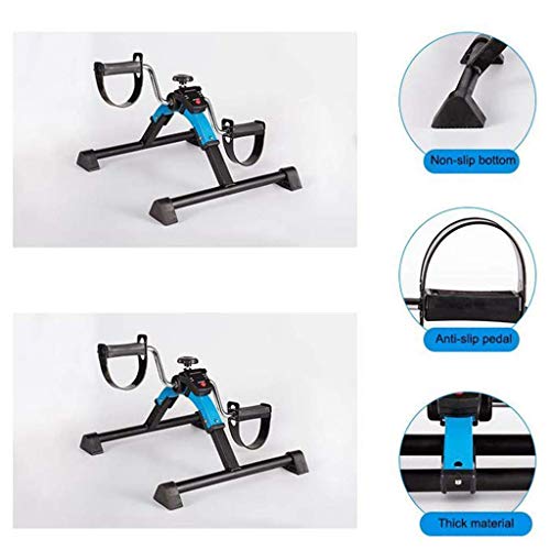 Image of Portable Pedal Exercise Exercise Bike For Rehabilitation Training /Arm And Leg Training Mini Portable Fitness Equipment Blue And Black