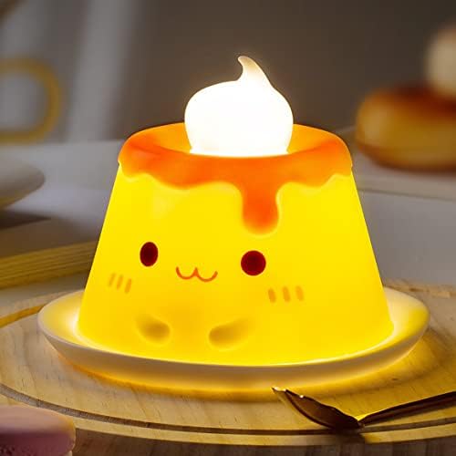 MIVANI Pudding Night Light for Kids, Kawaii Gifts for Girls, Women, Silicone LED Cute Lamp, USB Rechargeable, Tap Control, Timer Auto Shutoff, Baby Nursery Nightlight